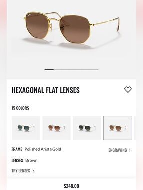 Ray-Ban Polished Arista Gold Frame Sunglasses with Brown Lenses